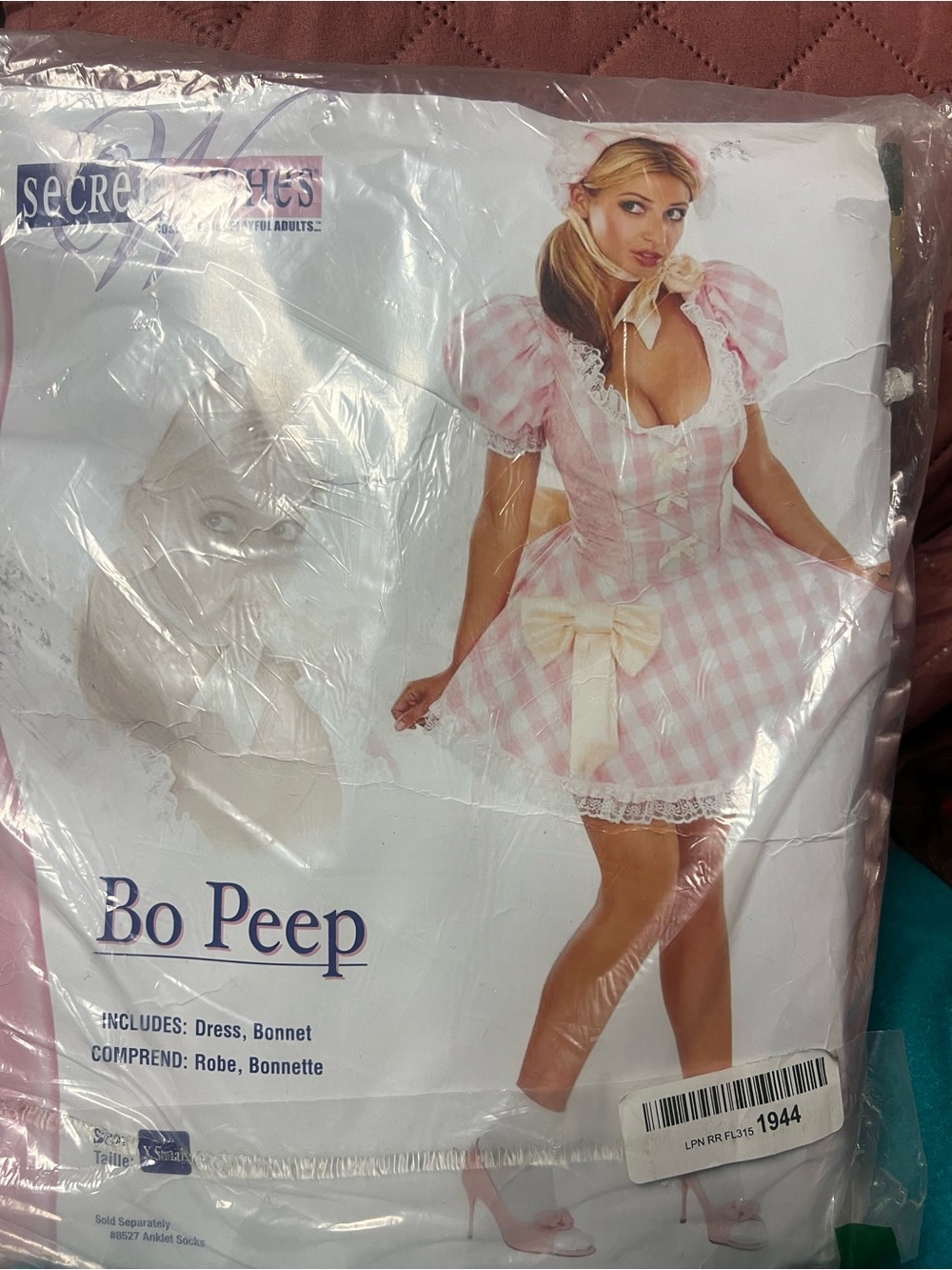 Bo Peep Pink Gingham Bonnet Hat - Costume Accessory